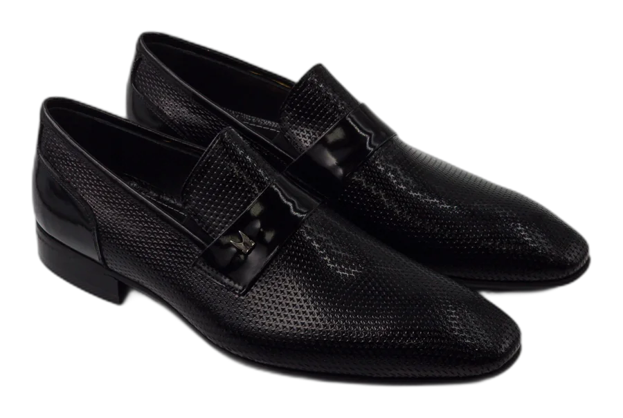 Black Patent Textured Shoes