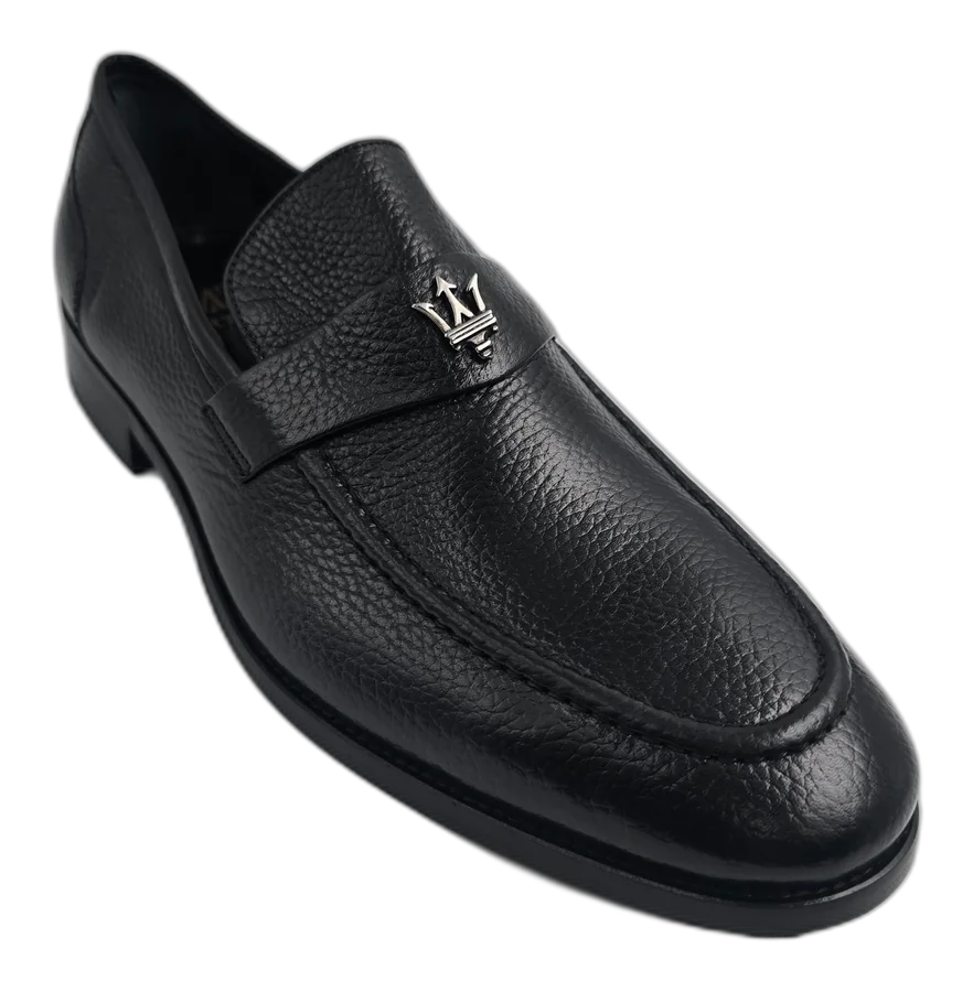 Black Sterling Bit Italian Loafers