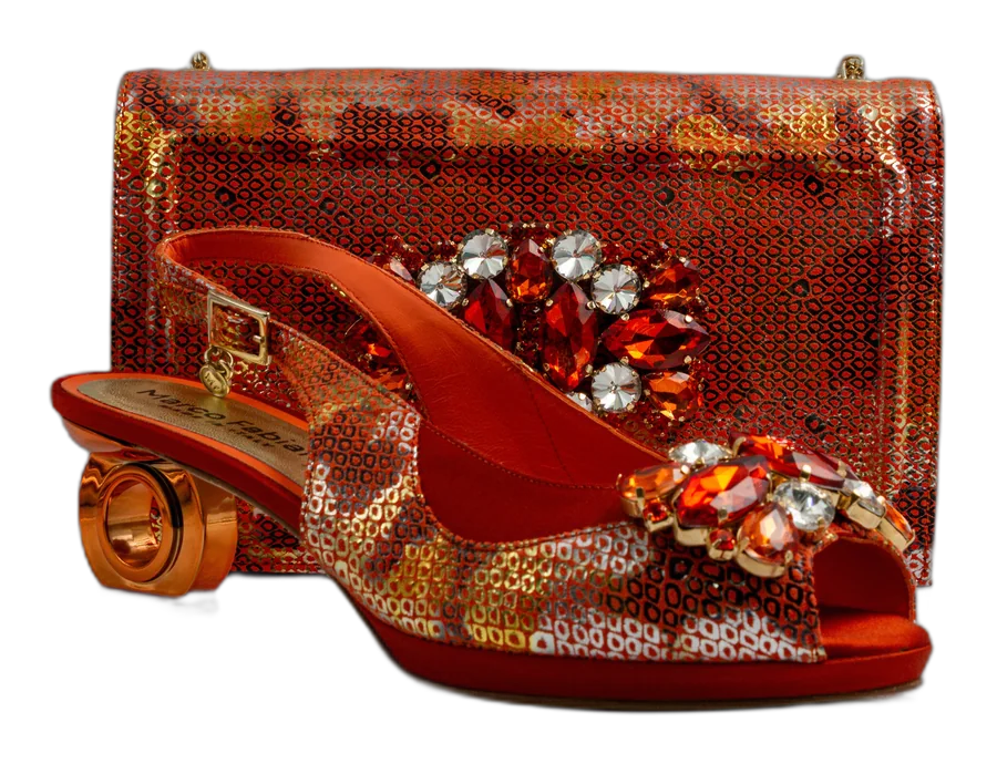Burnt Orange Marcella Ornate Heel Set