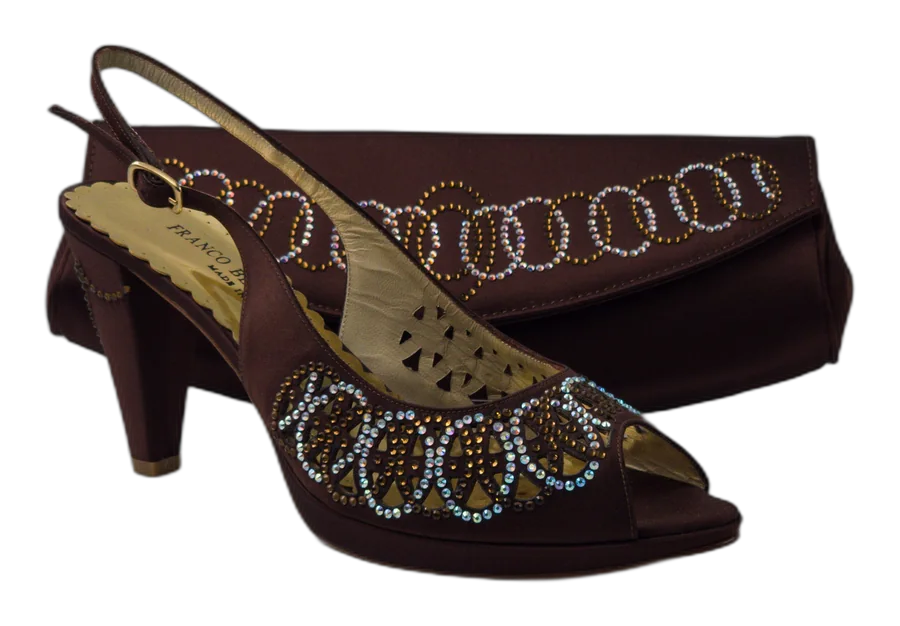 Chocolate Brown Laser Stoned Set
