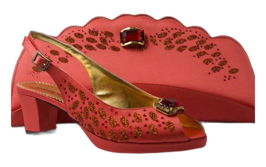 Coral Glitter Jewel Set