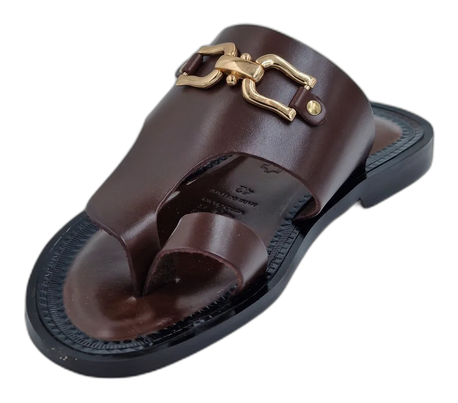 Dark Brown Florentine Horse-Bit Slipper