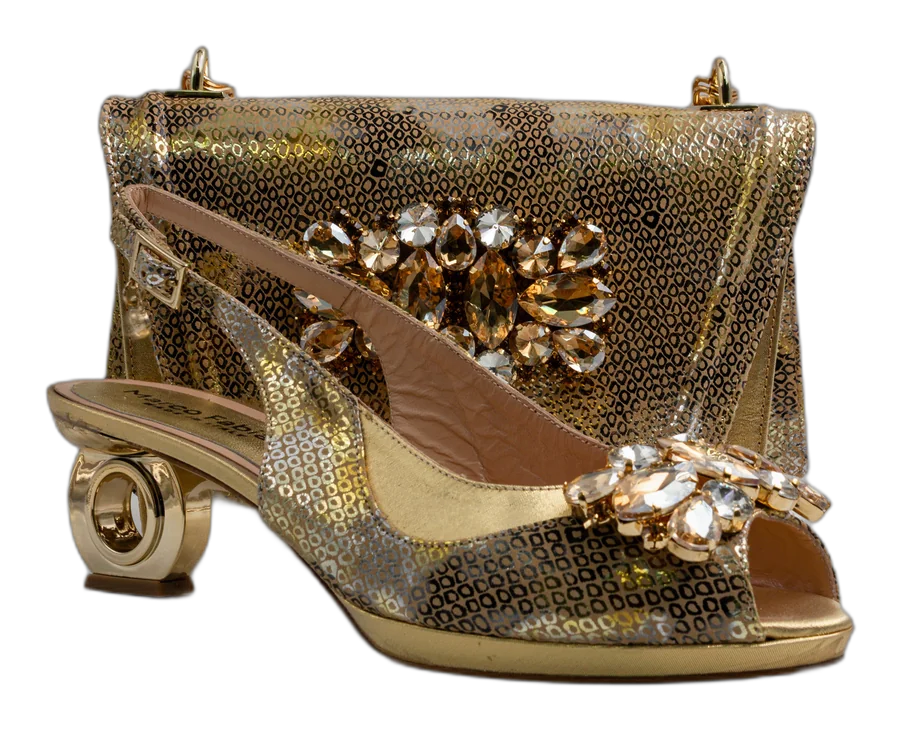 Gold Marcella Ornate Heel Set