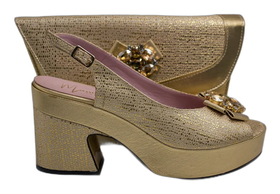 Gold Weave Wedge Set