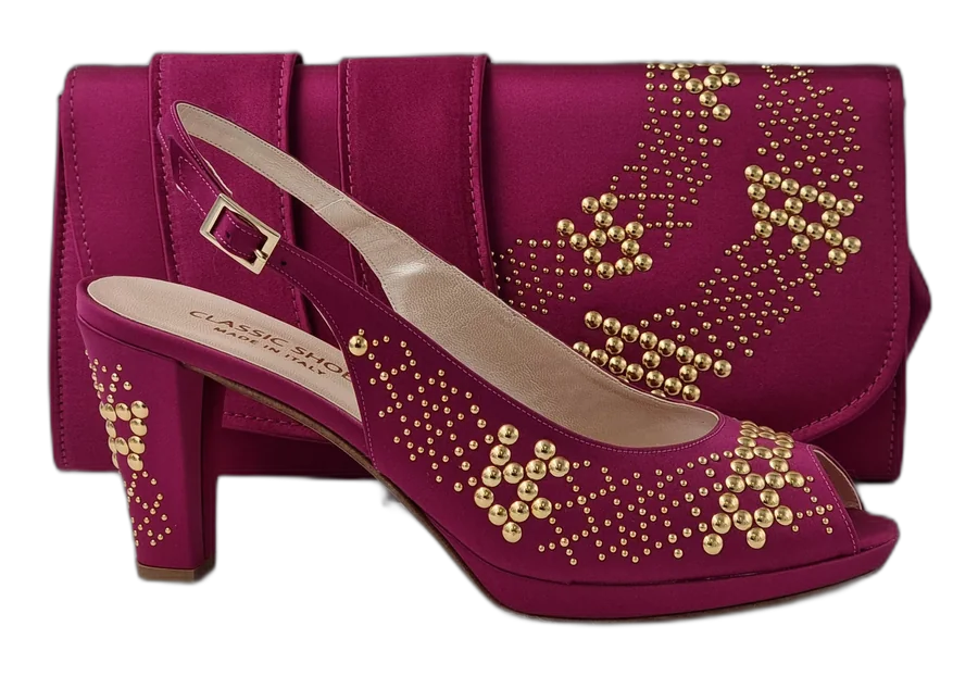 Magenta Gold Studded Stone