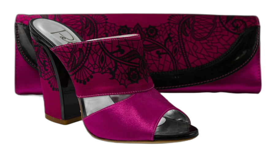 Magenta Webbed Slipper Set
