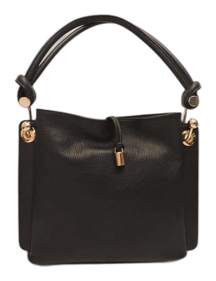 Grained Deerskin Leather Shoulder Bag
