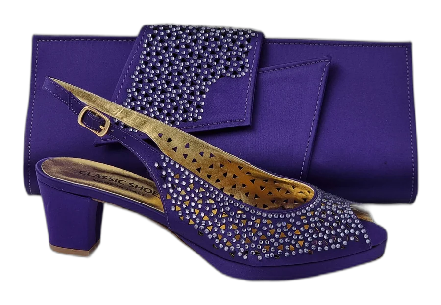 Purple Laser Italian Shoe and Bag Set