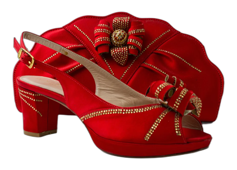 Red Flower Stoned Set