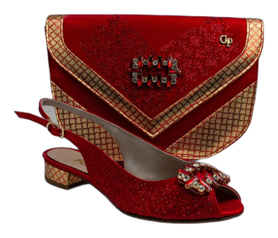 Red/Gold Square Ornament Mama Set