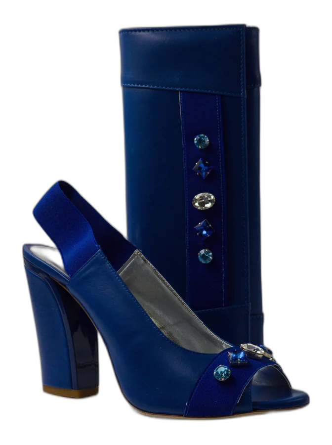 Royal Blue Leather Shapes Set