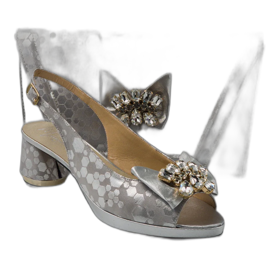 Silver Hexagonal Dots Low