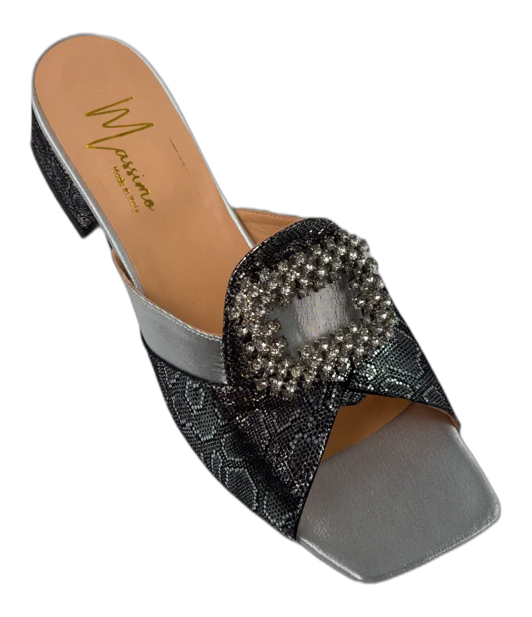 Silver Jewel Slippers