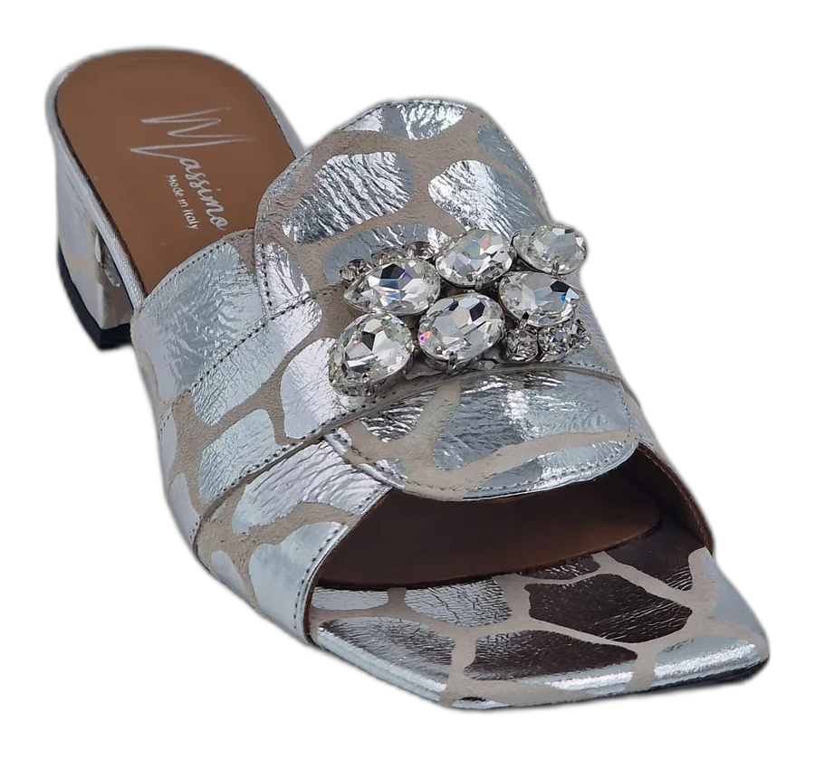 Silver Webbed Slippers