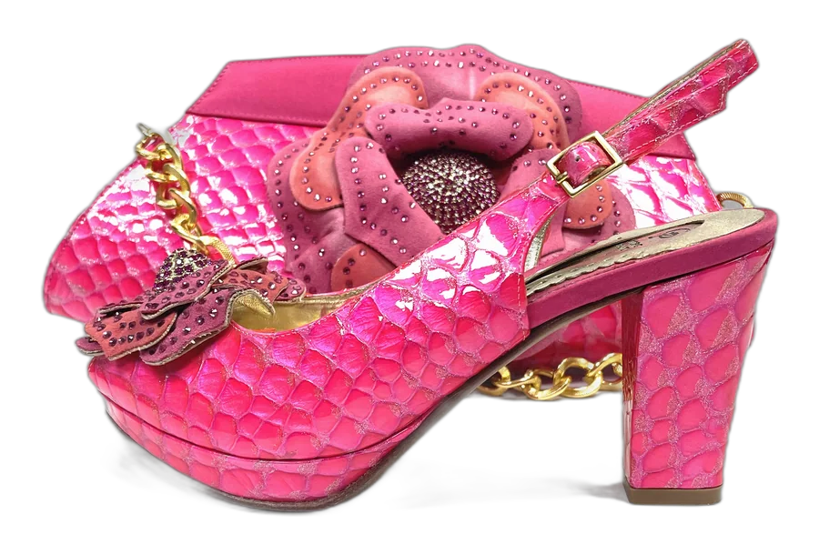 Fuchsia Flower Platform & Clutch Set