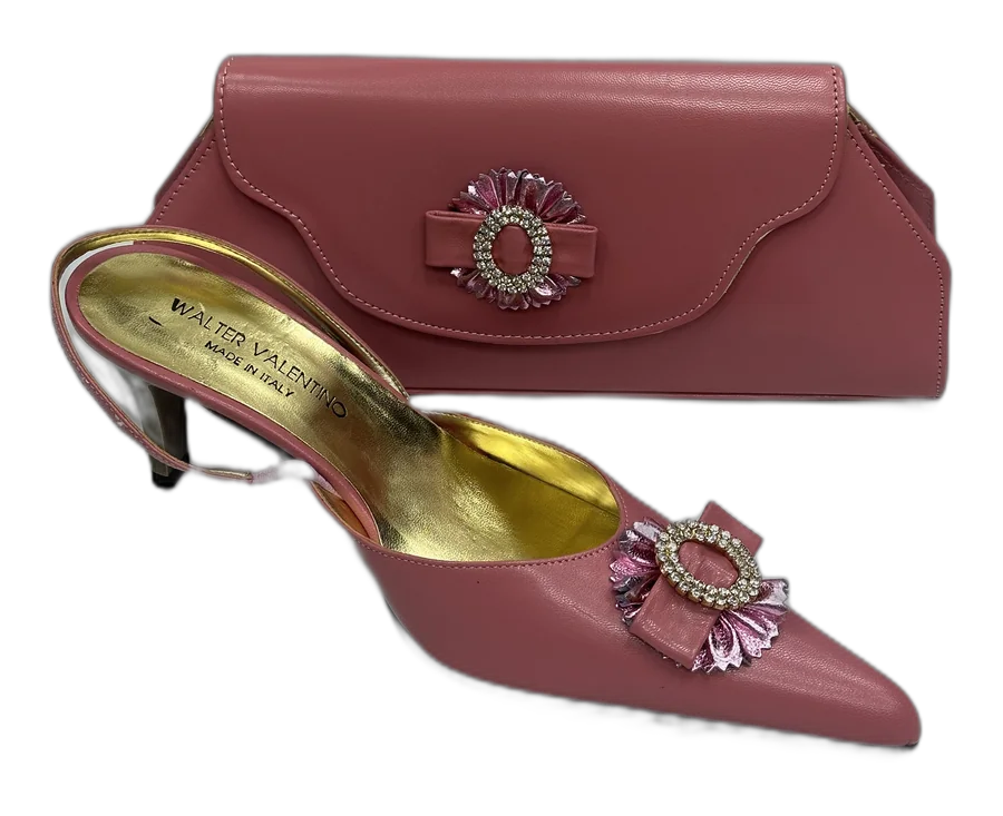 Rose Ornament Slingback & Clutch Set