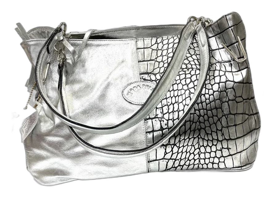 Silver Croc Shoulder Bag