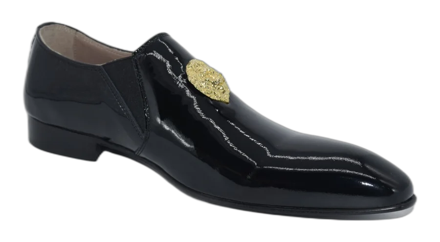 Black Patent Medallion Loafers