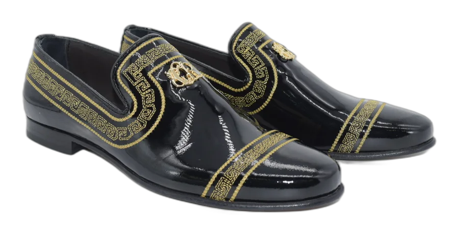 Black Gold Trim Loafers