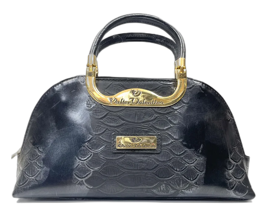 Black Crescent Handle Handbag