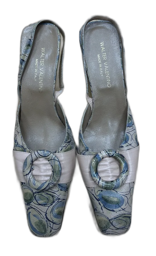Pastel Floral Slingback Heels