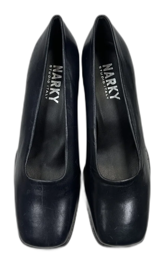 Black Block Heel Pumps