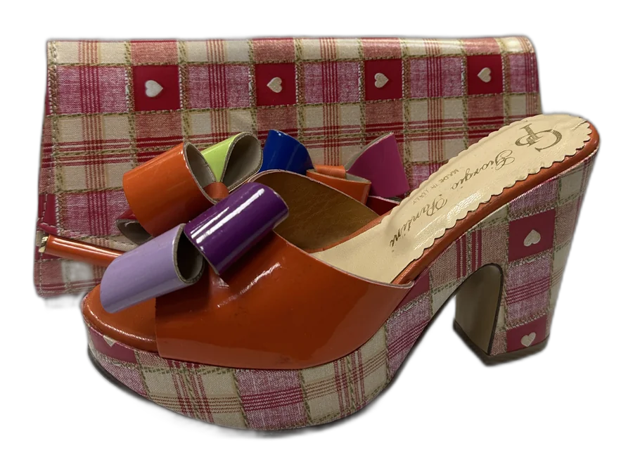 Plaid Multicolor Bow Platform Set