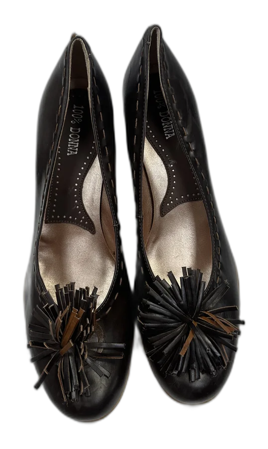 Black Rust Flower Flats