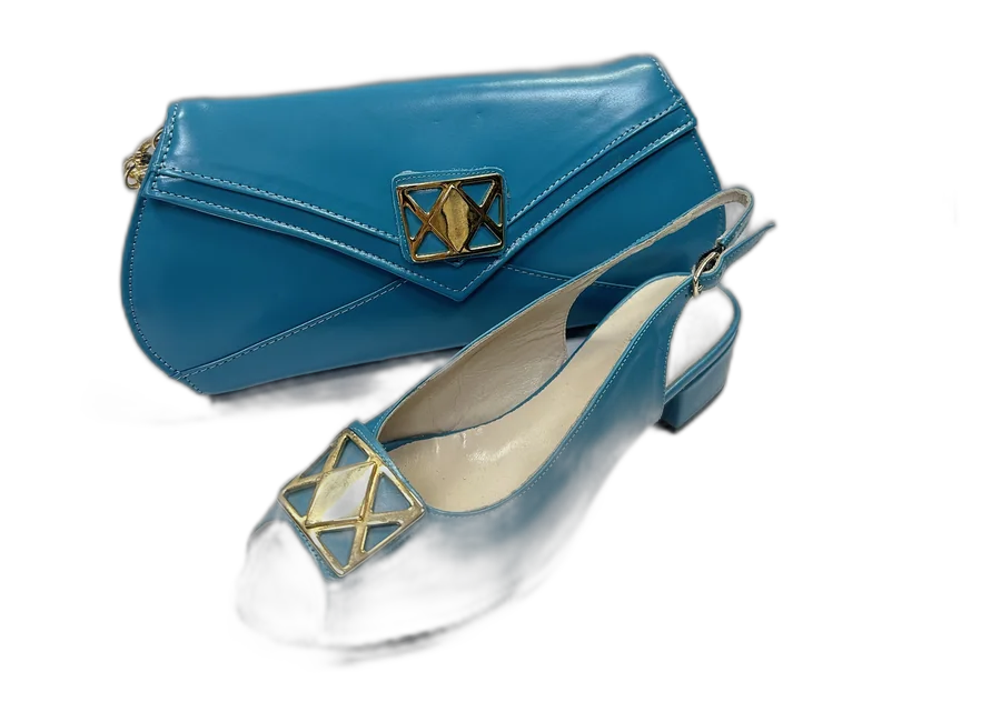 Teal Clutch & Slingback Set
