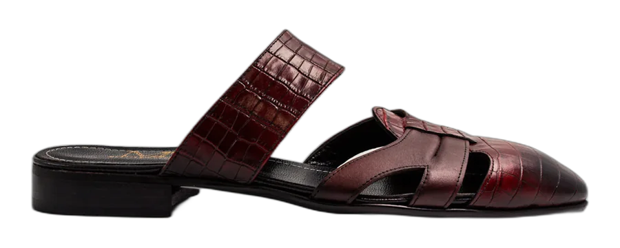 Wine Croc Half Shoes